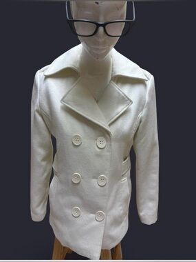 Hydraulic Cream Double-Breasted Pea Coat